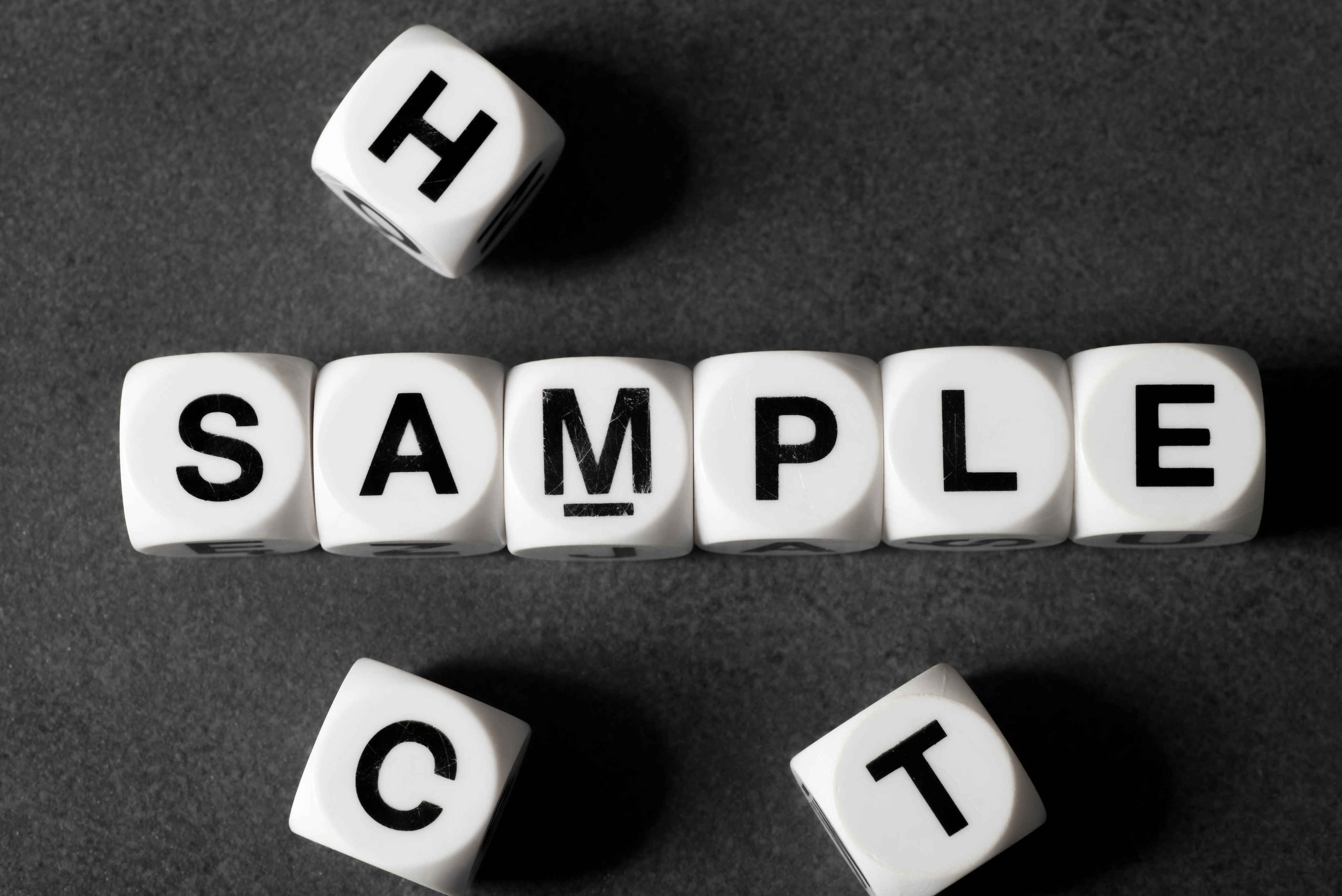 word sample on toy cubes